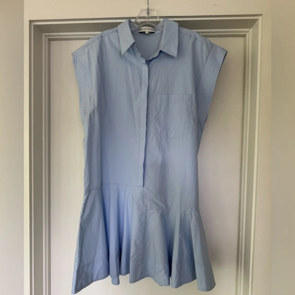 English Factory pale blue poplin dress - Picture 5 of 8